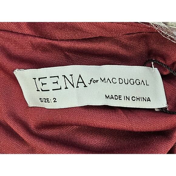 Leena For Mac Duggal Red Wine 100% Polyester Evening Dress. MSRP: $398 See Desc. - Picture 7 of 11